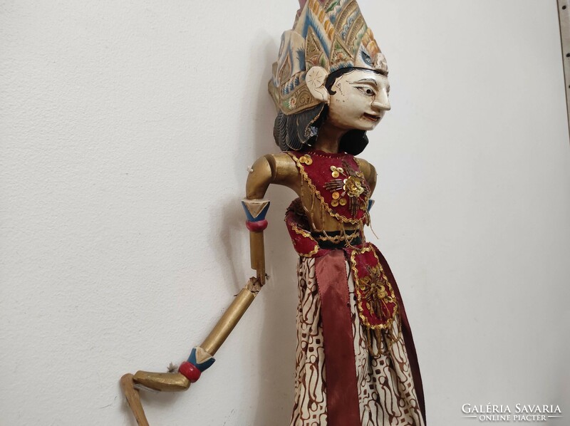 Antik báb Indonézia indonéz Jáva tipikus Jakartai batik jelmezes marionett  884 7166