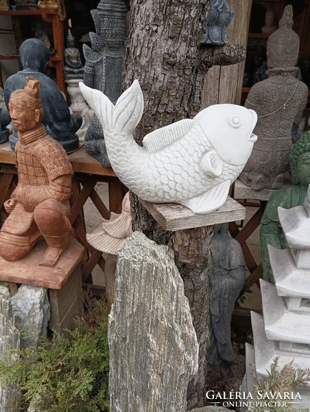 Vízköpő hal Csobogó Szökőkút szobor  kertépítő  Feng Shui  kerti tó  falikút Fagyálló műkő