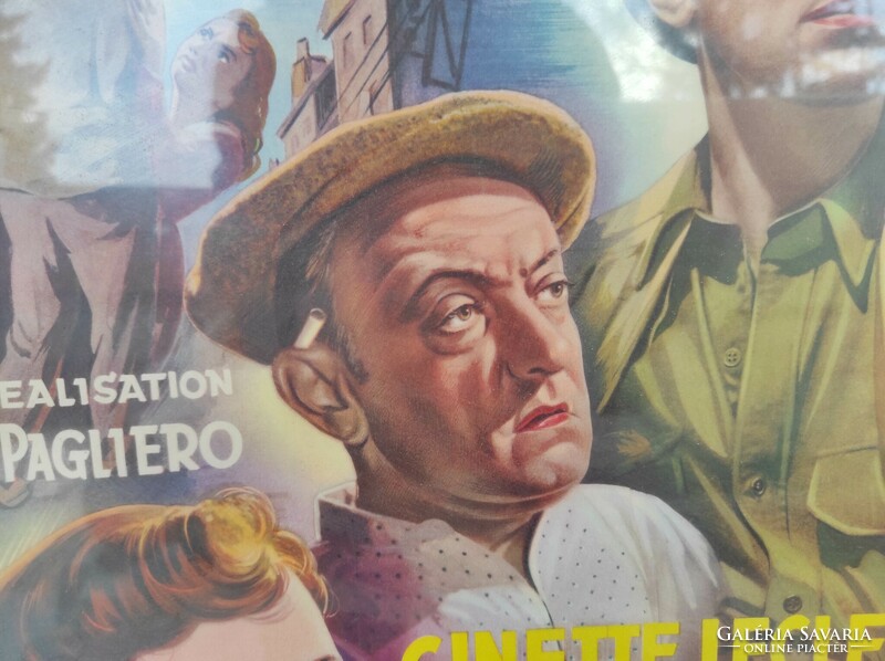 Antique poster 1950s film cinema in old frame 612 7214