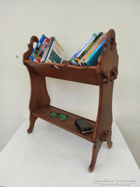 Antique library book holder furniture hardwood patina bookshelf 634 7259