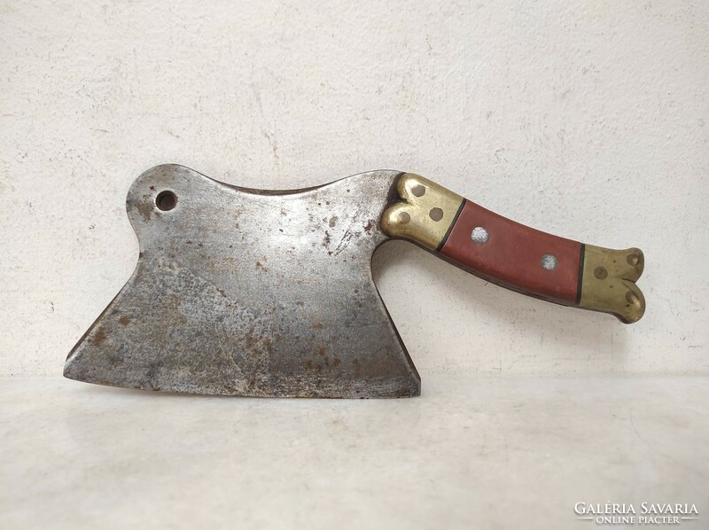 Antique meat cleaver kitchen tool wrought iron butcher's cleaver with handle 253 7156