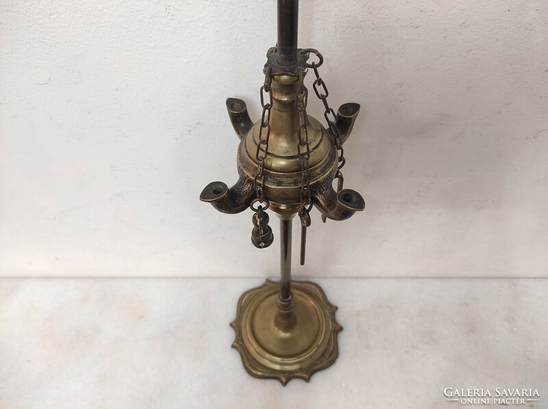 Antique Arabic candelabra Moroccan Algeria patina copper standing 4-branch Turkish oil candelabra 856 7020