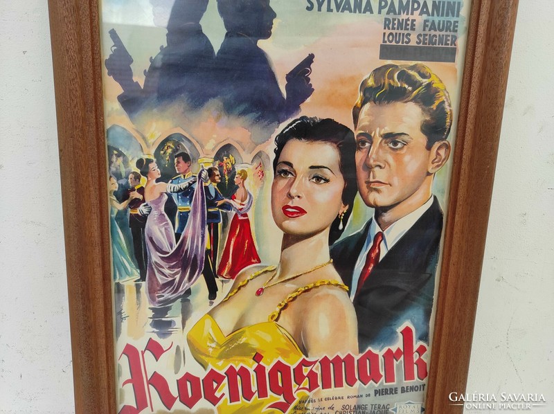 Antique poster 1950s film cinema in old frame 611 7213