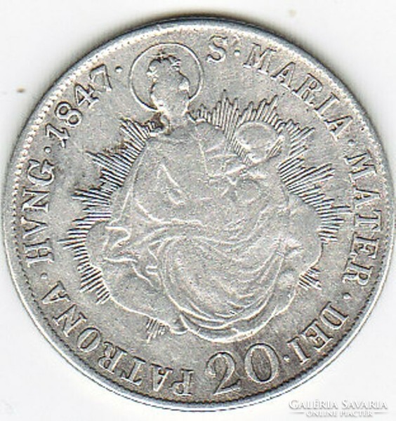 Hungary 20 silver Hungarian krajcár /b/ 1847