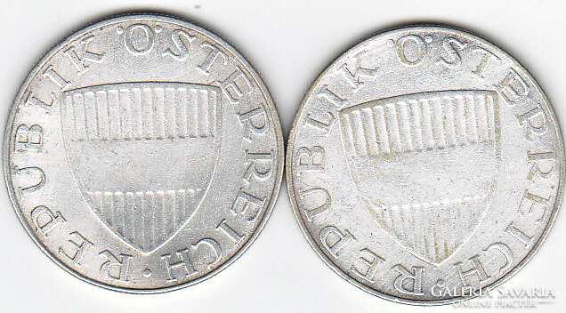 Austria 10 silver schlings 1957-1958