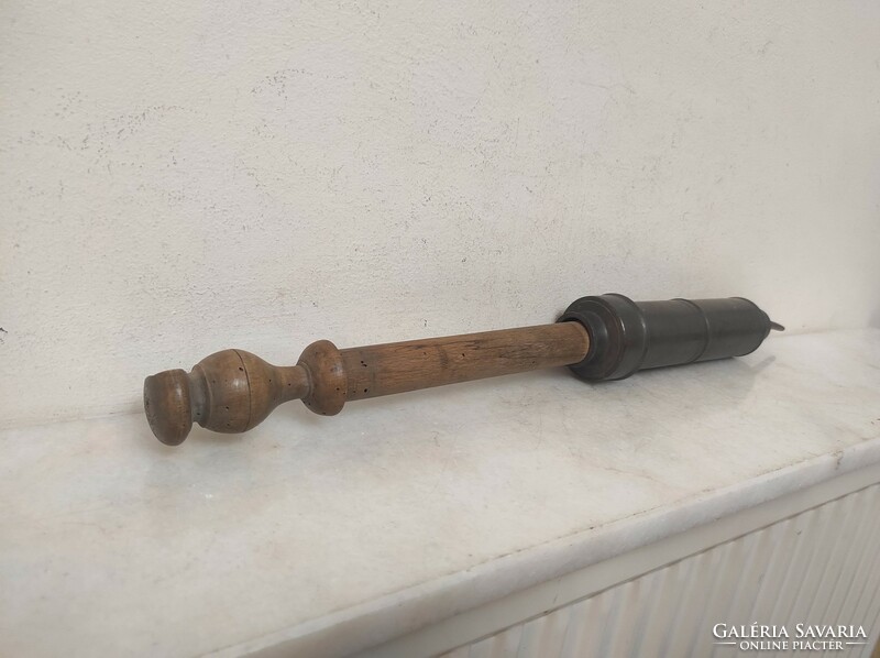 Antique medical tool hospital tool enema pewter syringe m size 834 7044