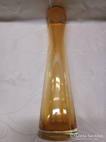 Amber glass vase