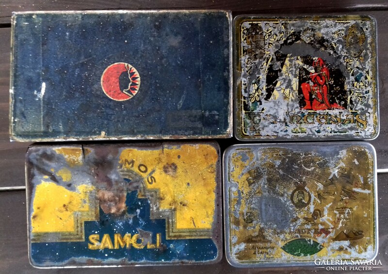 More worn cigarette tins - per piece