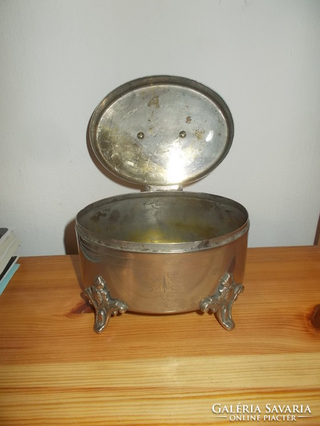 Antique metal bonbonier sugar jewelry box