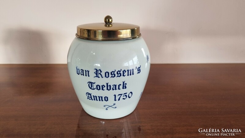 Hand painted Dutch Delft tobacco holder porcelain