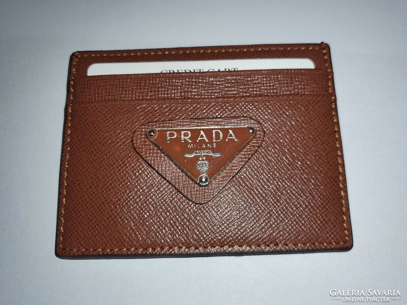 Prada card holder business card wallet leather