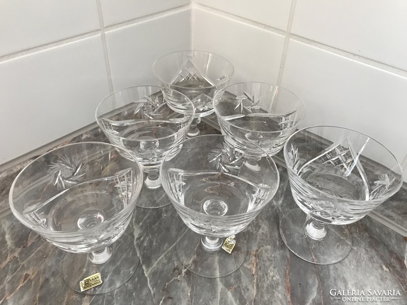 6 crystal champagne glasses