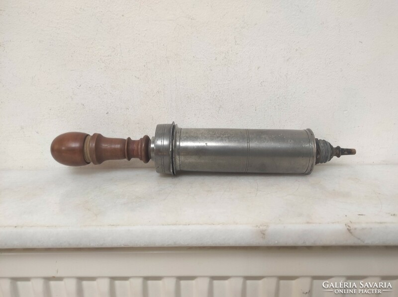 Antique medical tool hospital tool enema pewter syringe l size 821 6987