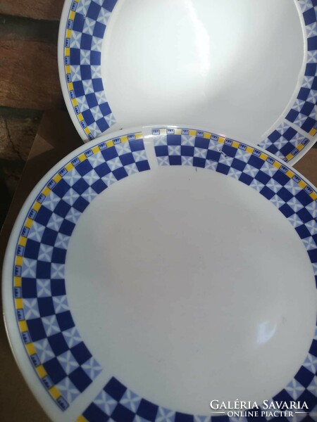 Checkered old breakfast plates 6 pcs