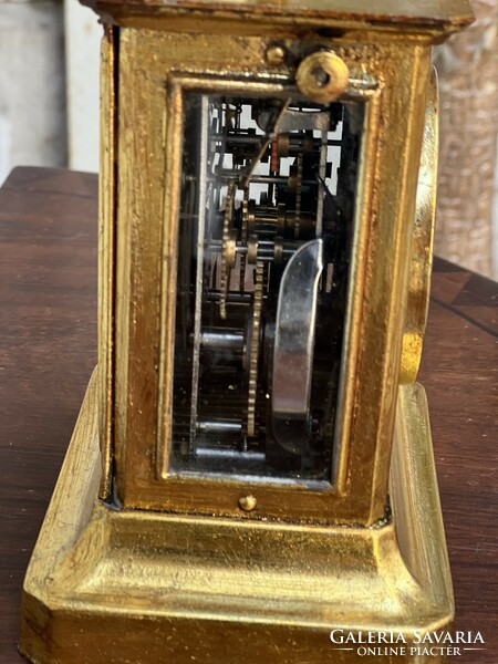 Antique kienzle travel-alarm-carriage clock with musical structure