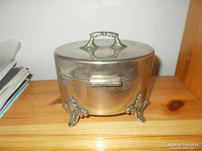 Antique metal bonbonier sugar jewelry box