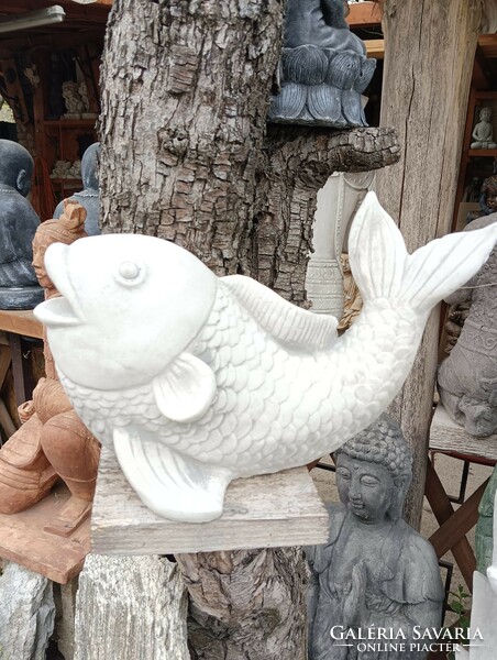 Gargoyle fish bubbling fountain sculpture garden builder feng shui garden pond wall well antifreeze artificial stone