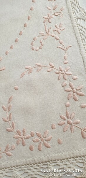 Very old embroidered tablecloth 113 cm x 35 cm