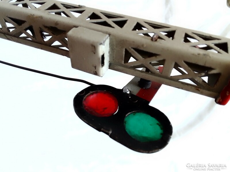 Antik BING lámpás tárcsás vasúti jelző 0-ás vonat vasút modell terepasztal kiegészítő lemezjáték