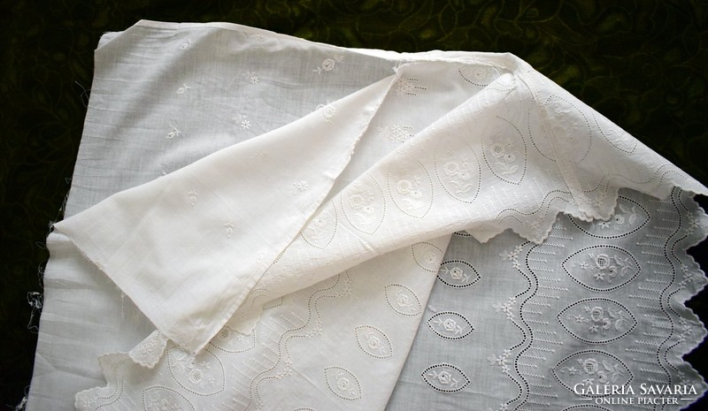 Rendkívül dekoratív vékony hímzés pamut föggöny szoknya drapéria vitrázs készítéshez 250x67cm duplán