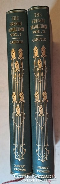 Thomas carlyle: the french revolution i.-ii, oxford university about 1910 in english -- leather binding!