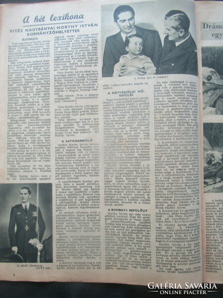 1942 TOLNAI VILÁGLAPJA HORTHY MIKLÓS + ISTVÁN II: VILÁGHÁBORÚ TÁRSAGÁGI ÉLET MŰVÉSZET