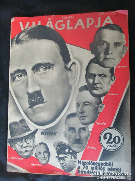 1933 Tolnai Világlapja hitler + náci -t sajátos, később még nem a megszokott hangnemben bemutató sz