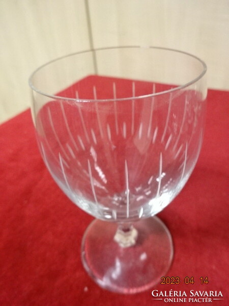 Stemmed wine glass, five pieces, height 12.5 cm, diameter 6.5 cm. Jokai.