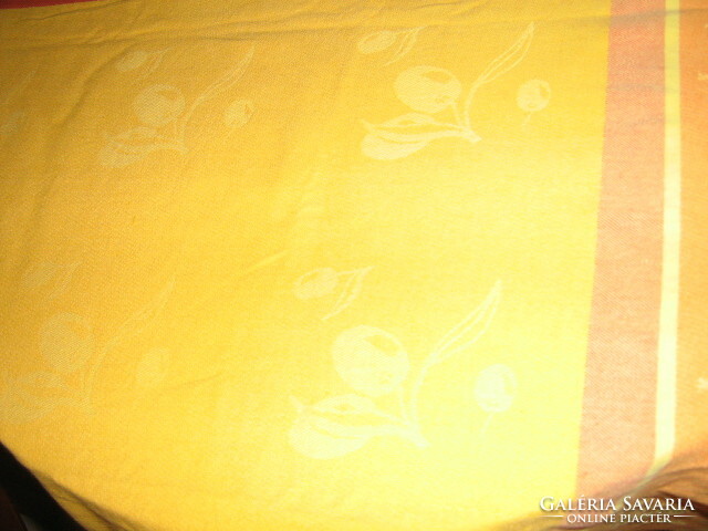 Beautiful vintage olive soft woven tablecloth