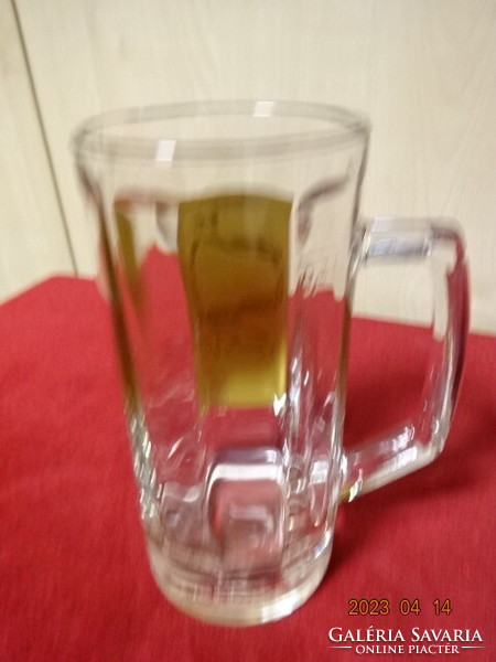 Glass beer mug for a birthday, height 15.5 cm. Jokai.