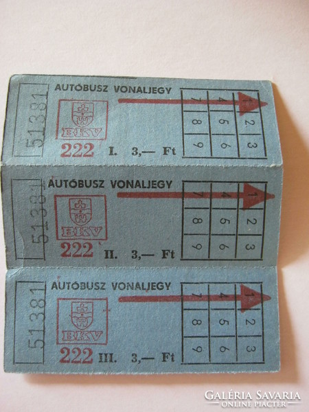 3 old bkv bus line tickets for 3 ft