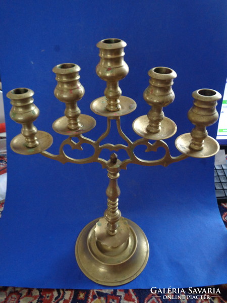 Vintage 5 branch copper candle holder
