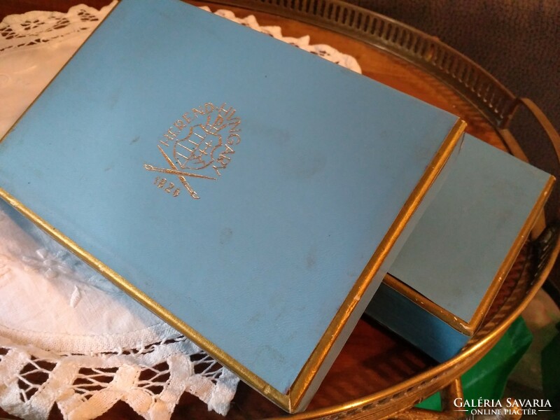 Antique Herend gift box lined with gold