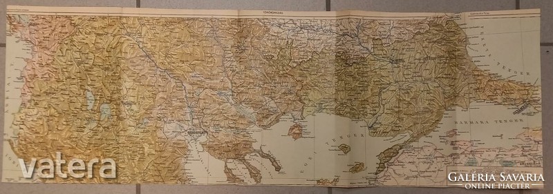 Map of Turkey from the complete geographical atlas of Kugotowicz gnome 1907 28x83.5 cm Hungarian geographical int