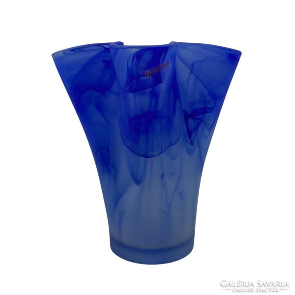 Aida kék hullámos fátyol váza