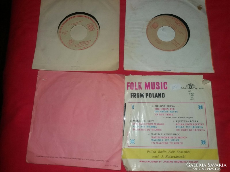 Old vinyl single sp: folk music folk music 4 pieces in one according to pictures