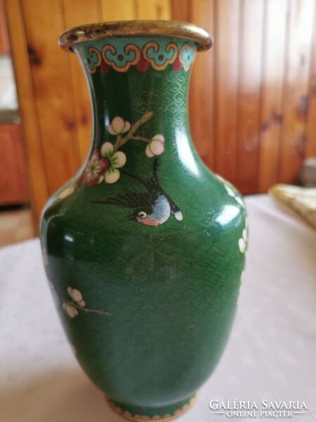 Cloissone vase, enamel vase, 20 cm high