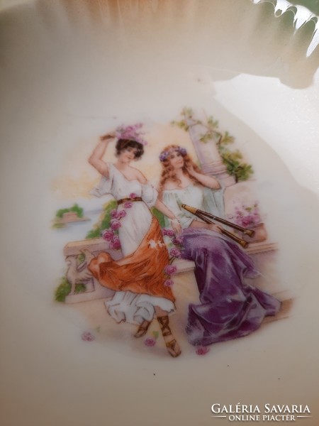 2 antique porcelain bowls with scenes