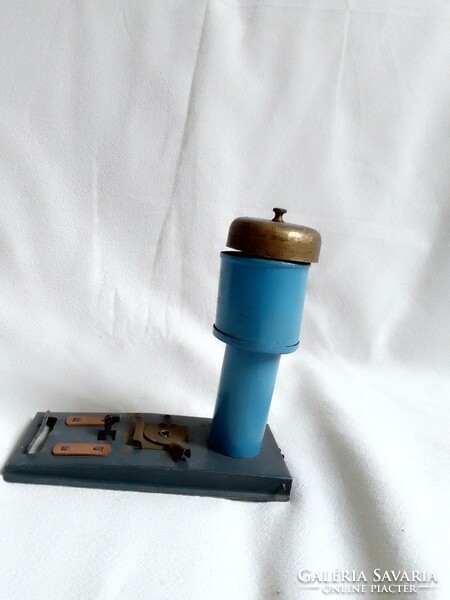 Antique old blue railway signal bell jep france model 0 1920-30 field table accessory record game