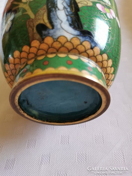 Cloissone vase, enamel vase, 20 cm high