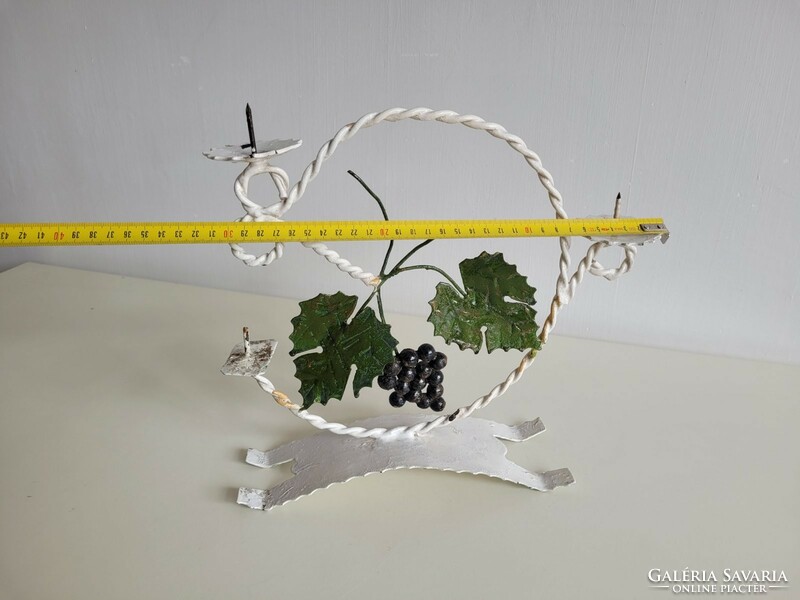 Old candle holder two-pronged iron vine pattern wine cellar decoration