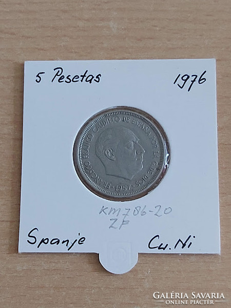 Spanish 5 pesetas 1957 (76?75?) Cuni, gral. Francisco franco in paper case