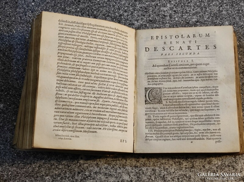 Renati Descartes. Epistolae..I-II rész.Mindenféle filozófiai kérdésekkel  foglakozik..1668.Amsterdam