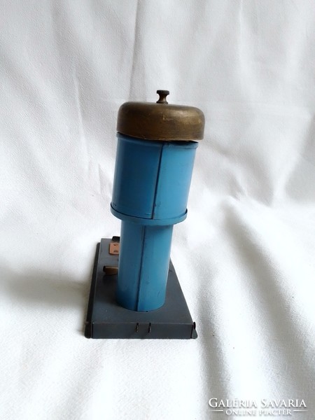 Antique old blue railway signal bell jep france model 0 1920-30 field table accessory record game