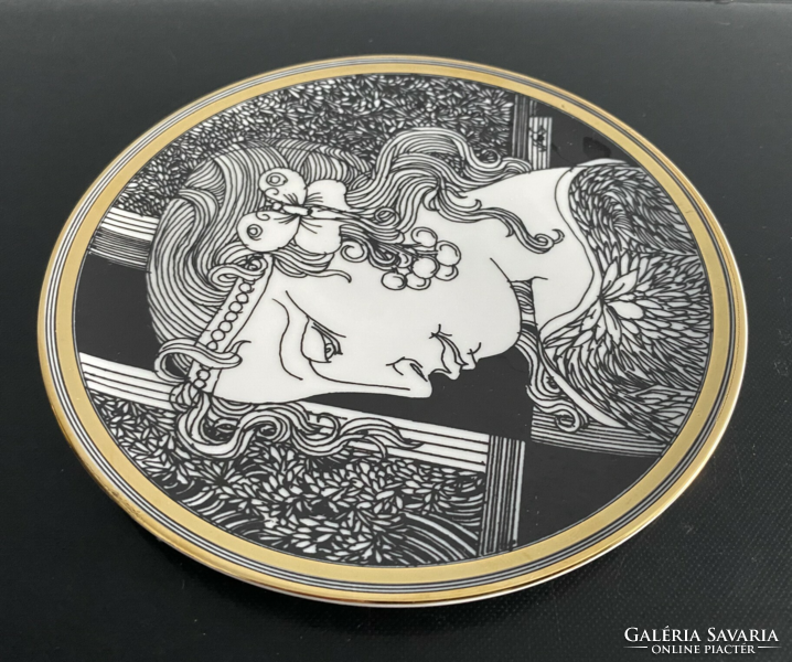 Saxon endre - Hólloháza porcelain wall plate 15.5 cm