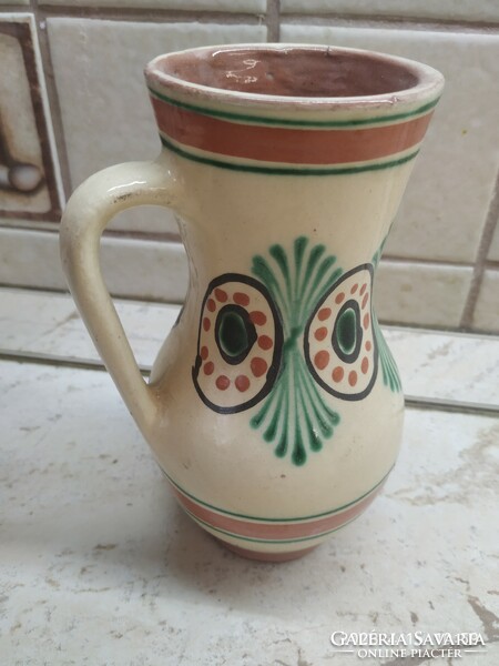 Painted, glazed ceramic jug for sale!