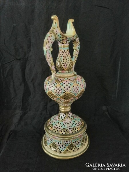 Emil Fischer porcelain vase lamp