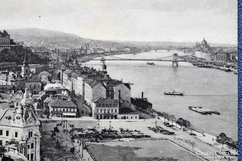 Budapest - view from the Gellért Hill divald detailed good photo postcard