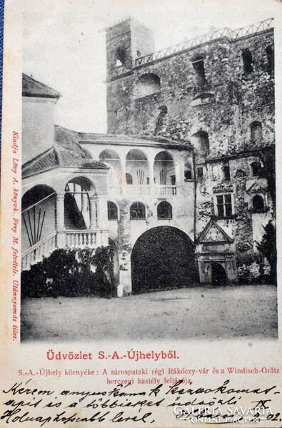 Sátoraljaújhely-the approach to the old Rákóczy castle in Sárospatak and the ducal castle of Windisch-grätz 1902