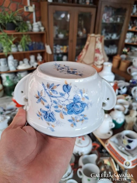 Beautiful floral rosy 2-eared koma mug koma cup antique, porcelain village nostalgia